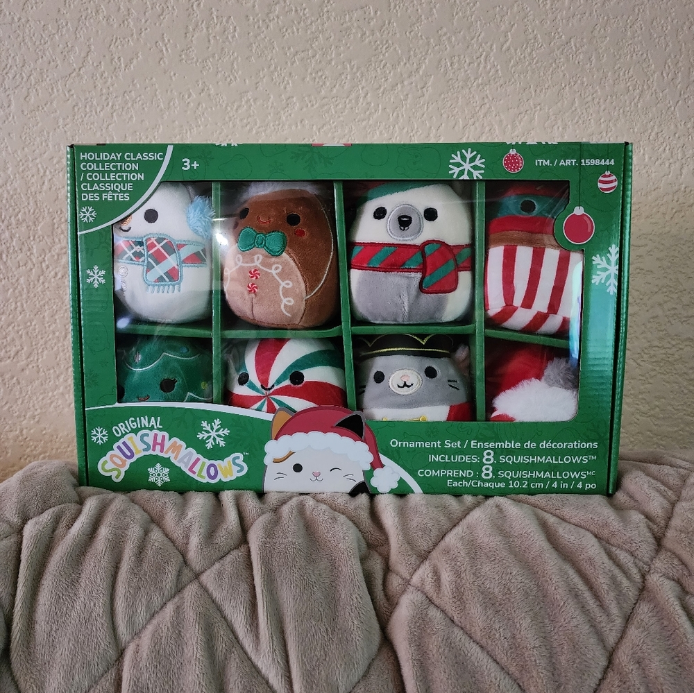 NIB Squishmallow Christmas 2022 Ornament’s set of 8